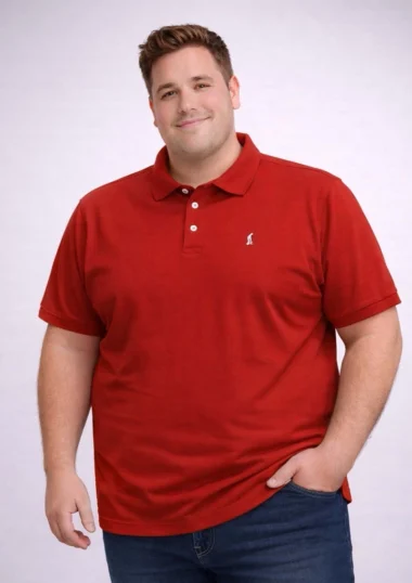 Camiseta Tipo Polo - Rojo - REF: 2100G