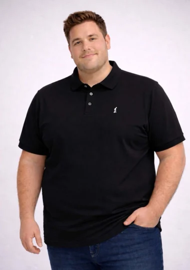 Camiseta Tipo Polo - Negro - REF: 2100G