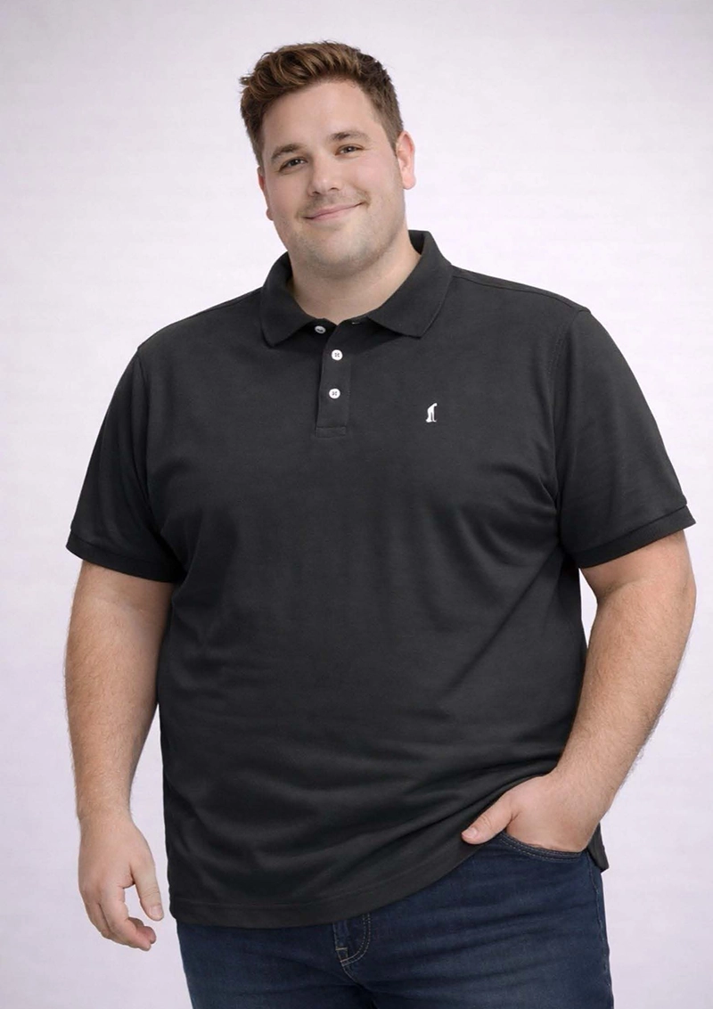 Camiseta Tipo Polo - Gris Oscuro - REF: 2100G